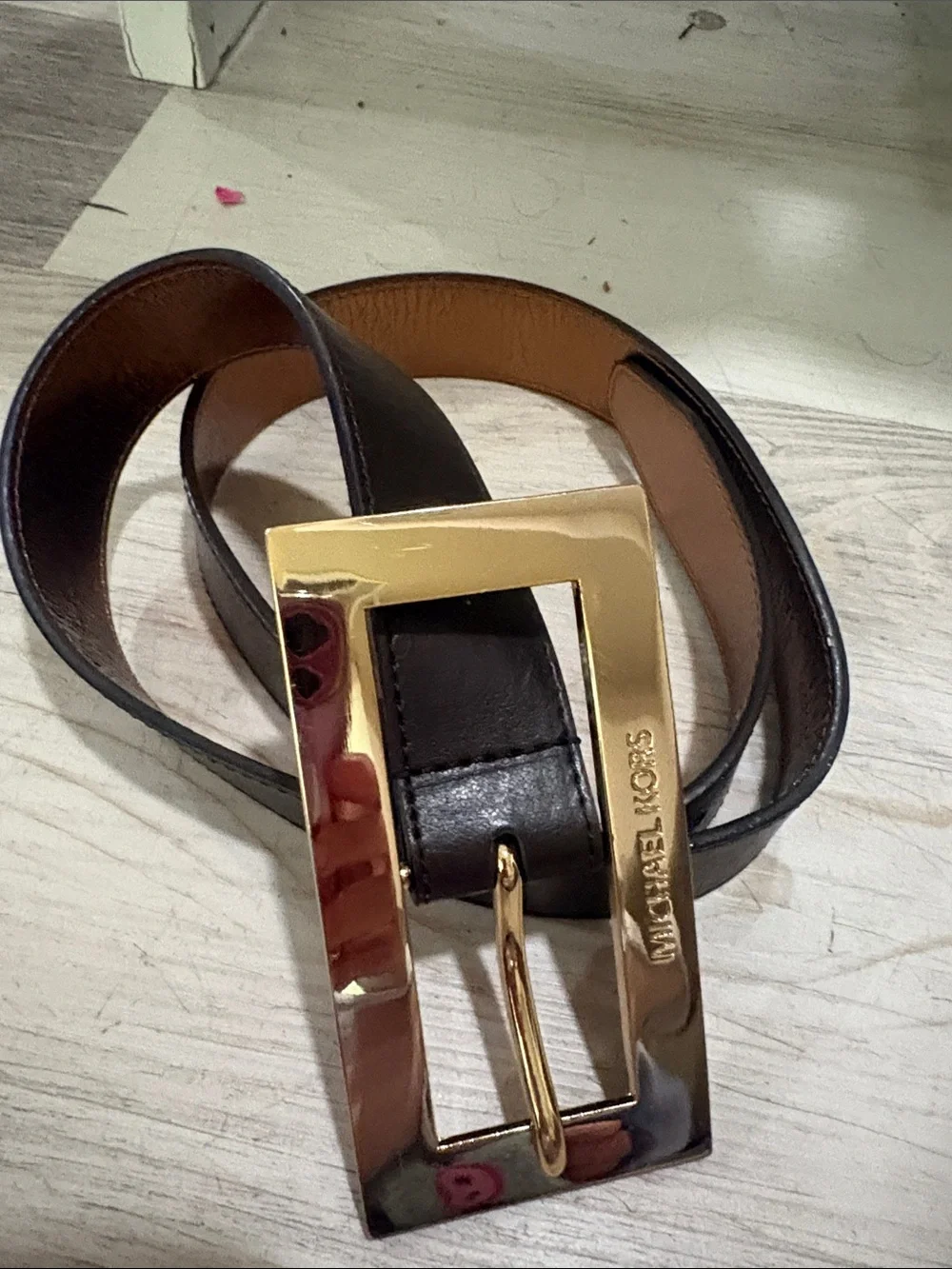 Michael Kors MK Logo Leather Belt  Small